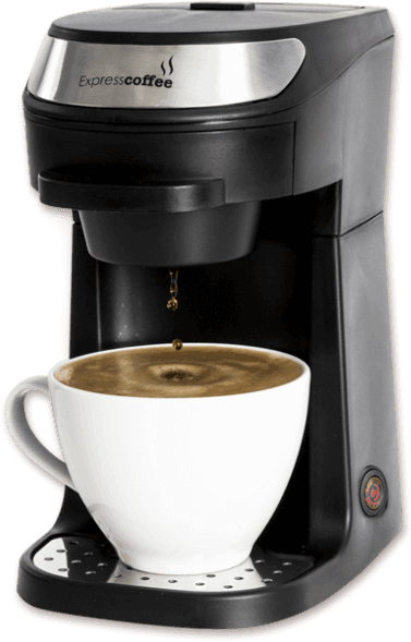 Fotka kávovaru s připravenou kávou