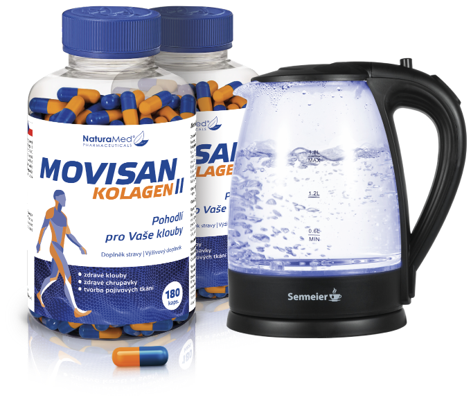 Balení movisan kolagenu 2, s novým kávovarem